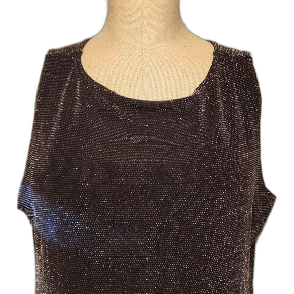 R & K Evening Metallic Sleeveles Tank Top size 14 Slinky Shiny and Shimmery - Picture 1 of 8
